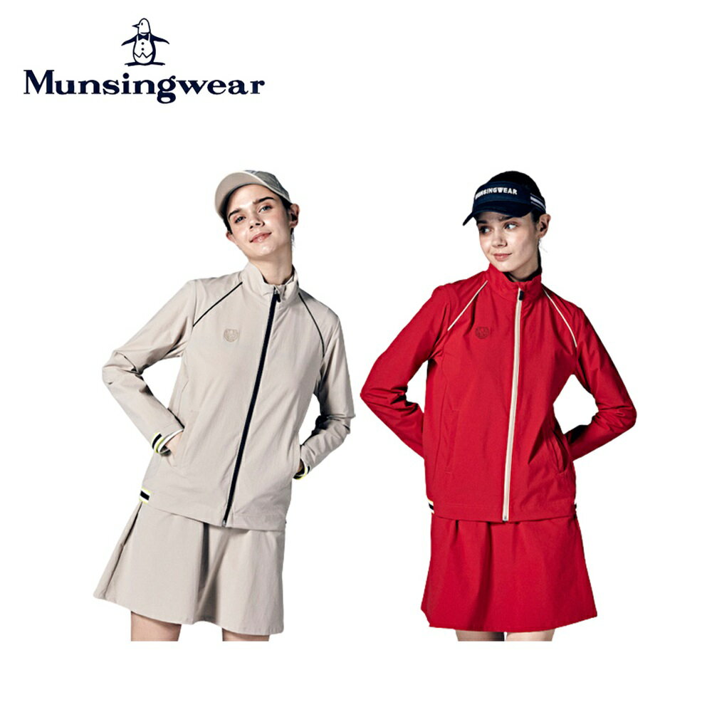 【セール】Munsingwear マンシングウェア レディース ゴルフウェア ブルゾン はっ水ストレッチナイロンタフタブルゾン MGWWJK01 23FW 秋冬 ドライタッチ 編み立てリブ