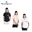 Munsingwear マンシングウェア メンズ ゴルフウェア シャツ ENVOY SUNSCREENガゼットシャツ MEMXJA02 24SS 春夏 吸汗速乾 UV CUT UPF50 ストレッチ ECO クーリング効果 遮熱 MOTION 3D ポリエステル ブラック ピンク ホワイト