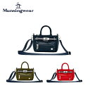 【P5倍】【セール】Munsingwear マンシングウェア レディース ゴルフ ミニトート ベルトデザインミニバッグ MQCXJA45 24SS サイズ感 小物収納 タウンユース ナイロン 合成皮革 カーキ ネイビー レッド