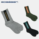 【セール】Rosasen ロサーセン メンズ ゴルフ アクセサリー ソックス サイドラインレギュラー丈ソックス 046-47833 22FW 秋冬 ロゴデザイン 綿 アクリル ナイロン