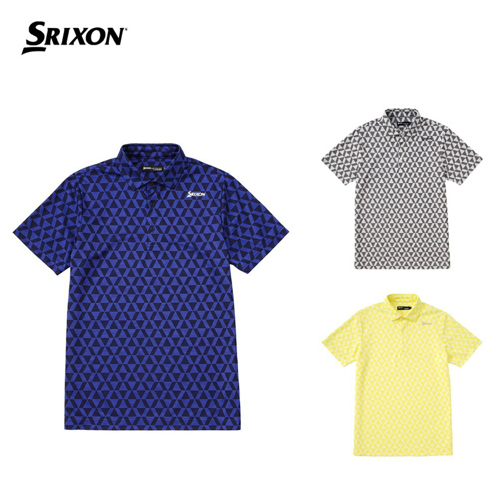 30%OFF セール SRIXON スリクソン メンズ ゴルフウェア シャツ クロスイメージ総柄ジャカードシャツ RGMVJA14 23SS 春夏 吸汗速乾 UV CUT ストレッチ ブルーネイビー ホワイトブラック ホワイトイエロー 送料無料