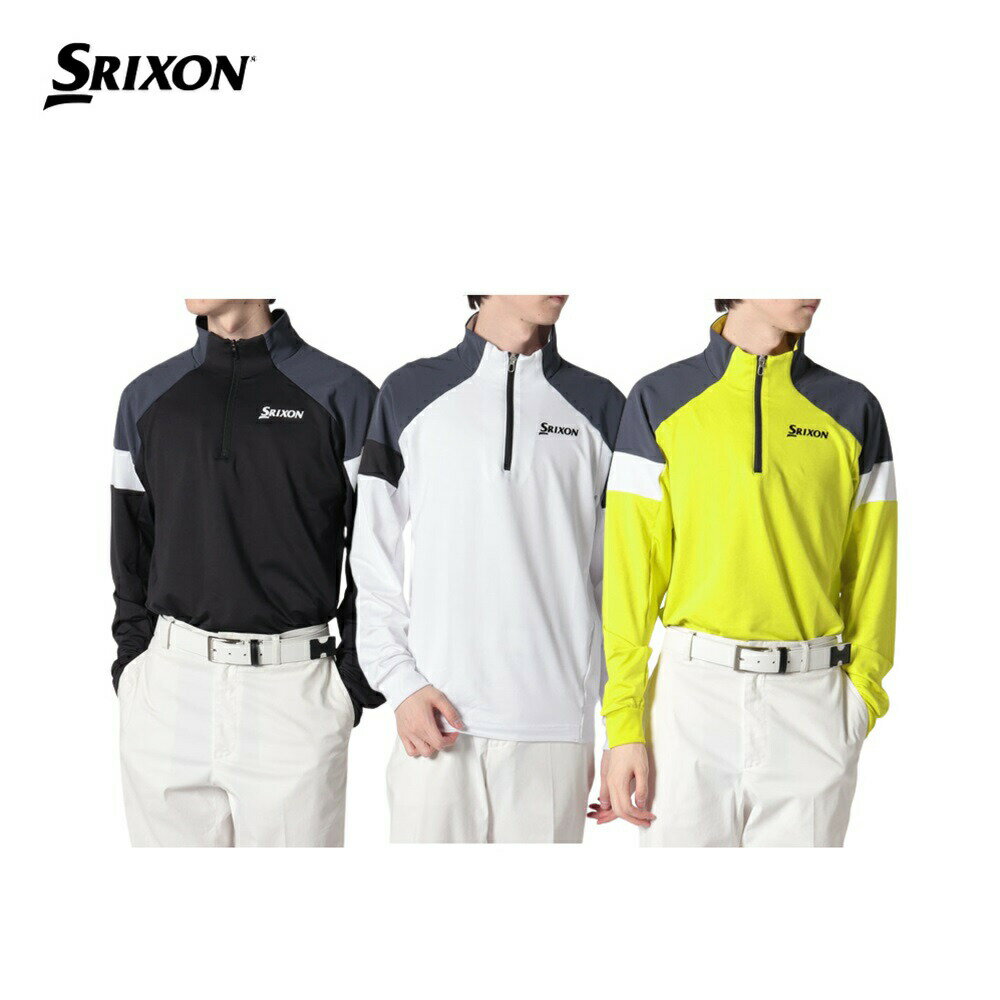 【セール】SRIXON スリクソン メンズ ゴルフウェア カットソー 松山プロ共同開発 ハーフジップハイブリッドプルオーバー RGMWJL53 23FW 秋冬 部分吸汗 ストレッチ 軽量 はっ水機能 リブ仕様