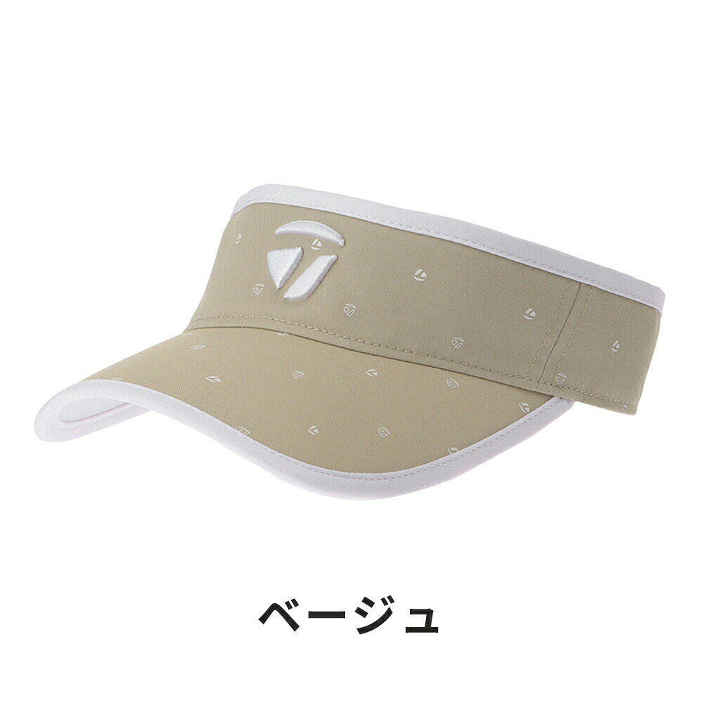 【セール】TaylorMade テーラーメイド レディース ゴルフ 帽子 バイザー ベーシックバイザー TL360 24SS 春夏 立体刺繍 ツバ裏白 ポリエステル 綿 ベージュ ブラック ミント ホワイト