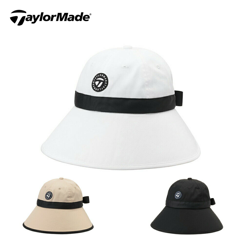 【セール】TaylorMade テーラーメイド レディース ゴルフ 帽子 ハット リボンハット TL365 24SS 春夏 紫外線対策 フェミニン ポリエステル 綿 ベージュ ブラック ホワイト