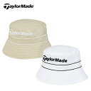 【セール 20%OFF】 TaylorMade テーラーメイド メンズ ゴルフ 帽子 ハット M ラインドバケットハット UN559 25SS 春夏 バケハ サイズ調整 ドローコード クラシカル ラインテープ テープデザイン カジュアル 日除け おしゃれ トレンド ポリエステル 綿 ホワイト ベージュ