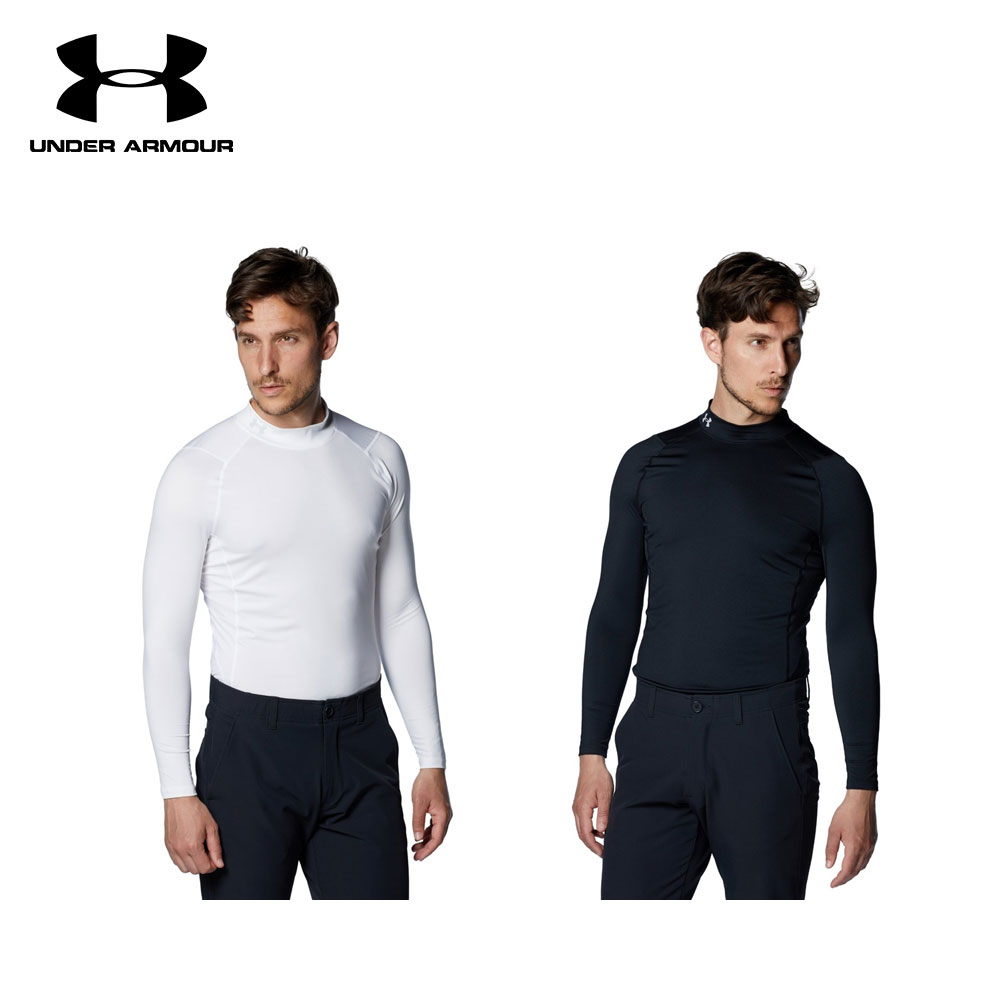 UNDER ARMOUR アンダーアーマー メンズ ゴルフウェア シャツ UAヒートギア フィッティド ロングスリーブ モック シャツ 1371672 24SS 春夏 吸汗速乾性 伸縮性 4wayストレッチ 消臭効果 UPF30 UPF30 ポリエステル ポリウレタン