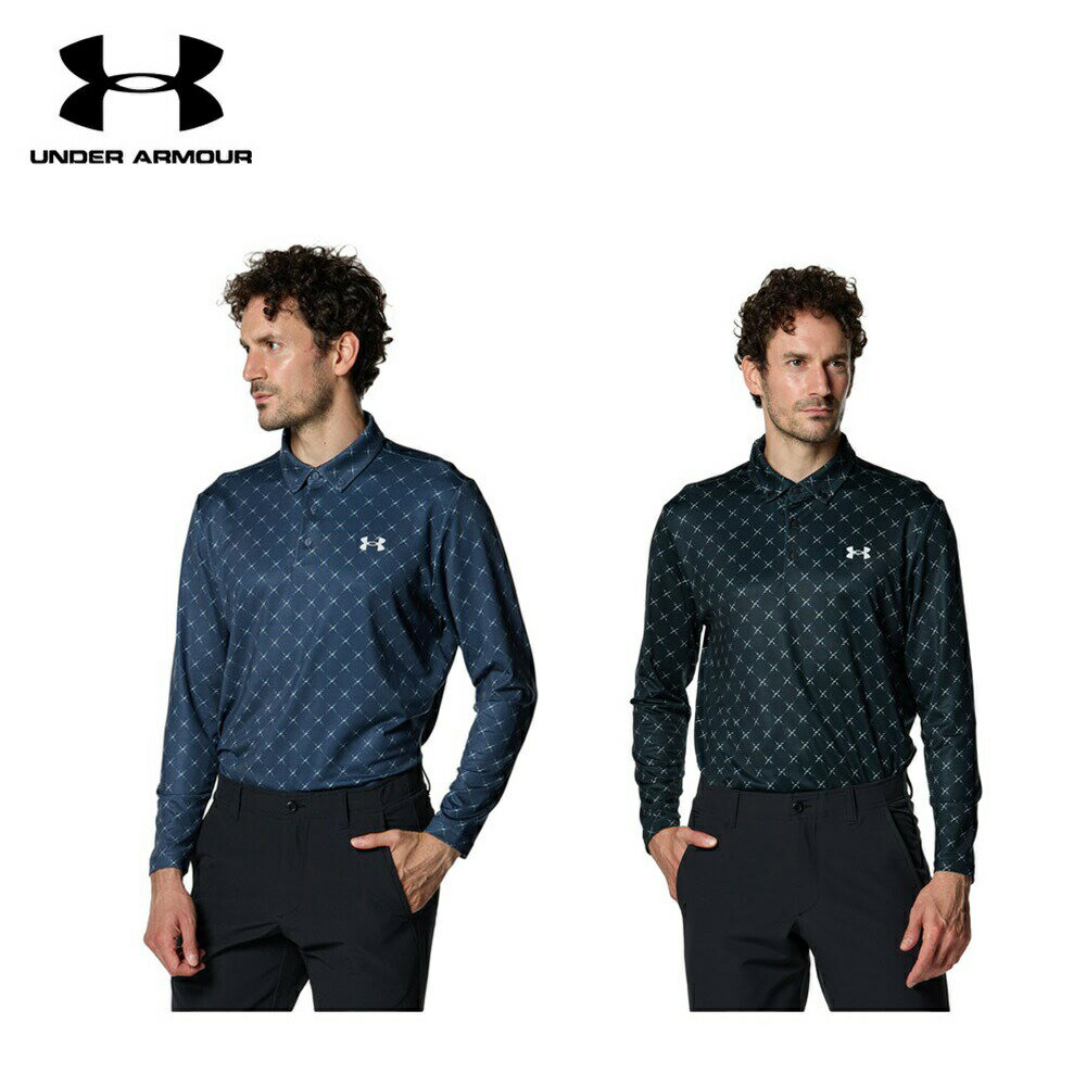 UNDER ARMOUR アンダーアーマー メンズ ゴルフウェア シャツ UAプレイオフ デュース ロングスリーブ ポロ 1381280 23FW 秋冬 4wayストレッチ 水分コントロール 消臭効果 UPF50 ルーズ ポリウレタン