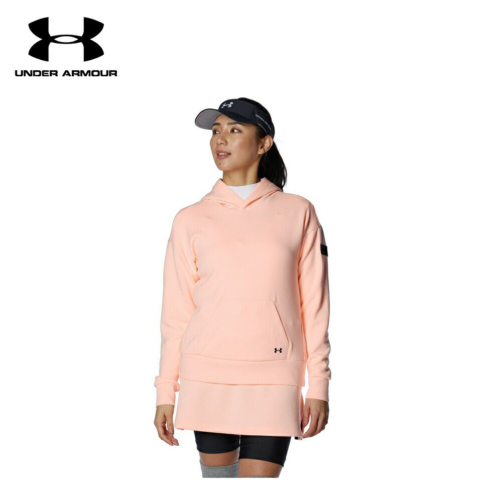 【SS期間中エントリーで店内全品P10倍】UNDER ARMOUR アンダーアーマー レディース ゴルフウェア フーディー UAソフトニット プルオーバー 1384965 24SS 春夏 カンガルーポケット 4ポケットデザイン 4wayストレッチ 水分コントロール UPF50 ルーズ