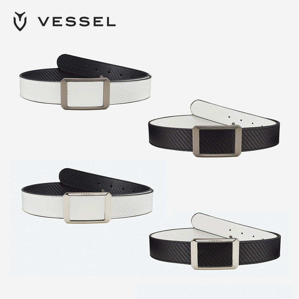 【P10倍】VESSEL ベゼル ゴルフウェア メンズ リバーシブル ベルト おすすめ シンプル 合成皮革 SQUARE 送料無料