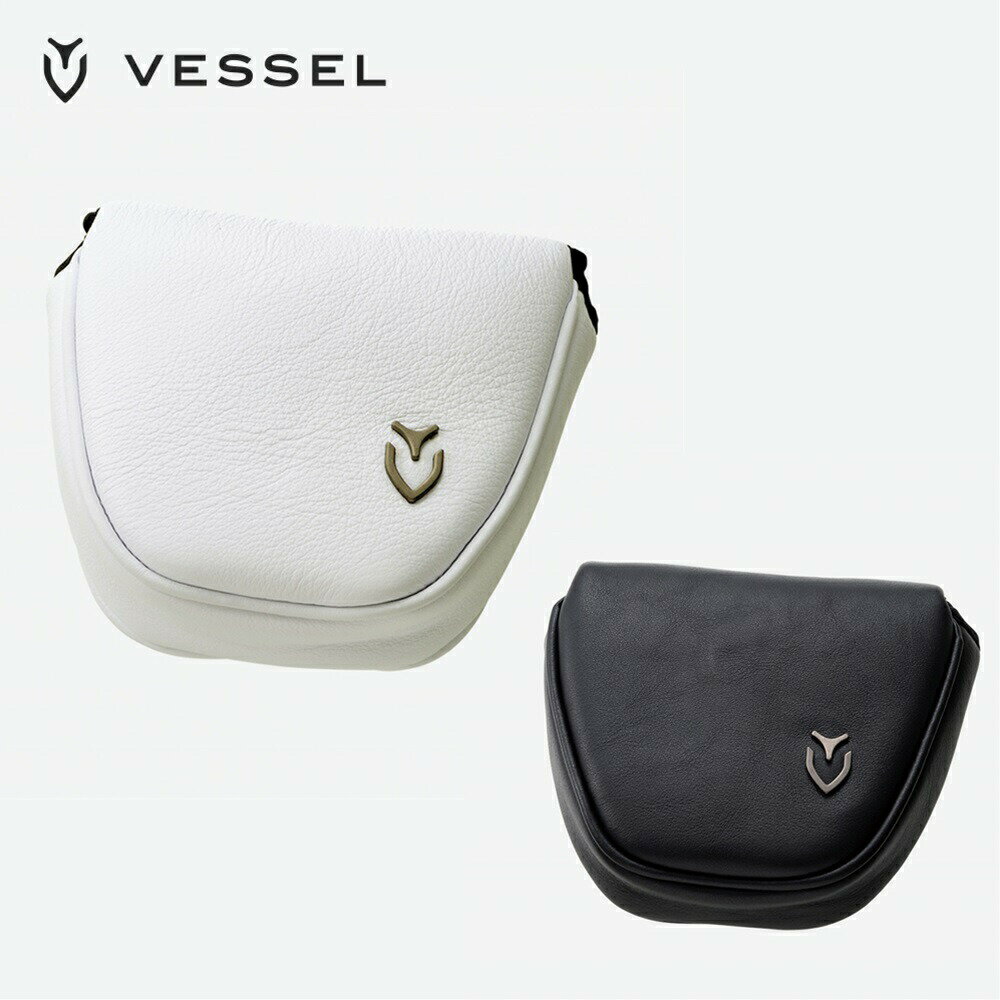 VESSEL ベゼル メンズ ゴルフ ヘッドカバー 小 Leather Putter Cover Mallet 24SS 実用性 機能美 ブレード型 マレット型 天然皮革 ホワイト ブラック
