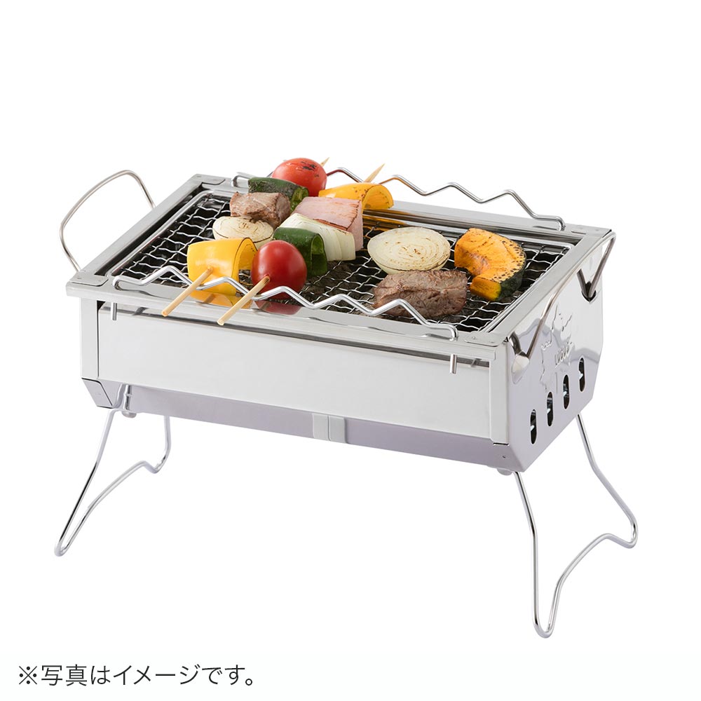 【土日もあす楽】 LOGOS ロゴス アウトドア クッキング用品 コンロ ROSY 卓上ステングリル 81064170 コンロ 卓上 串焼きラック付き ステンレス製 焼網 ミニ 野外 BBQ キャンプ