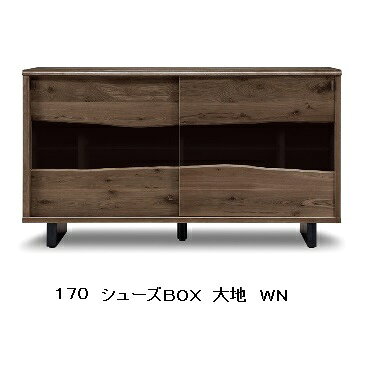 河口家具製 国産品 170 シューズボックス 下駄箱 大地2色対応(WO・WN)表面材：ウォ...
