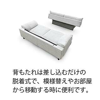 シギヤマ家具製 3Pソファ クリサ張地：ファブリック2色対応：IV/NAV座面：ウレタン...