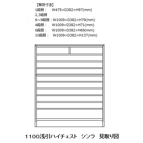 国産　1100浅引ハイチェスト　シンラット　楠無垢材使用着物の収納に最適ウレタン塗装F☆☆☆☆適合開梱設置送料無料（北海道・沖縄・離島は見積もり）