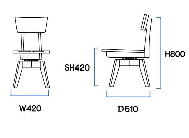 [送料無料] 橋詰家具国産 ひむかダイニングチェア DC05(肘無回転椅子)楠無垢材使用ドイツ・リボス社自然健康塗料使用F☆☆☆☆送料無料(玄関前配送)北海道・沖縄・離島は見積もり [2]
