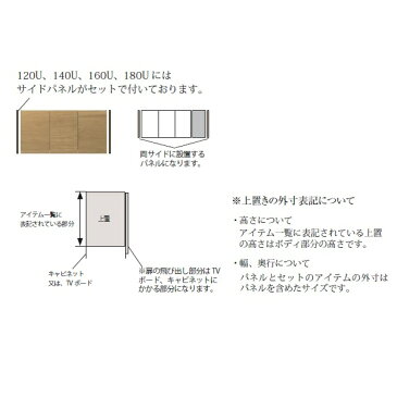 パモウナ製　標準上置QW-140U(パネルセット)樹脂化粧シート2色対応（ウォールナット/ラスティックオーク）転倒防止金具・耐震ロック・扉用ダンパー採用開梱設置送料無料（北海道・沖縄・離島は除く）