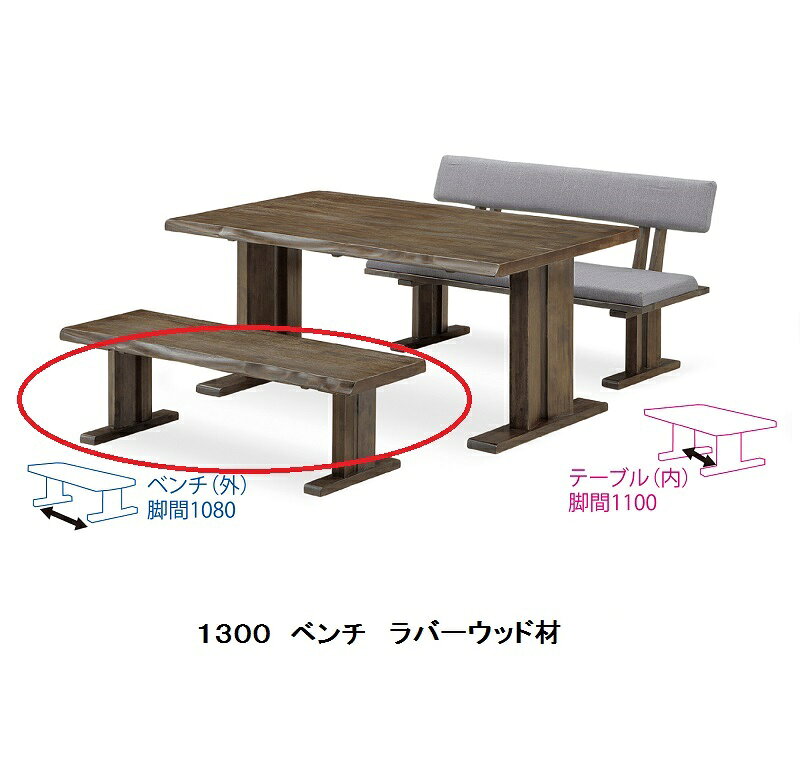 食卓3点 花鳥風月1500テーブル+1300ベンチ+1300背付きベンチ材質:ラバーウッド材張地:ファブリックウレタン塗装開梱設置送料無料北海道・沖縄・離島は除く [3]