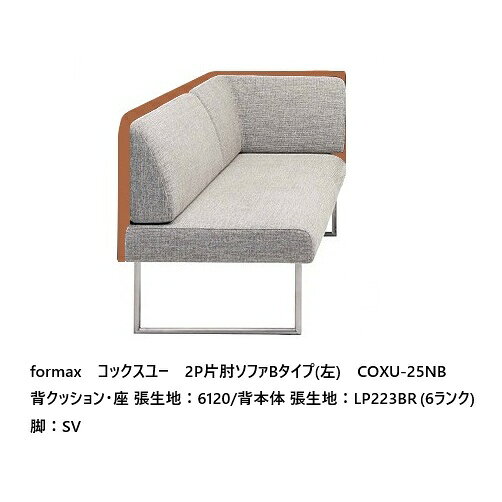  エスティック フォルマックス formaxコックスユー (COXU) 2P片肘ソファBタイプ (左右肘あり) COXU-24NB/25NB背本体/背クッション・座：7ランク88色対応布カバーリング 受注生産開梱設置送料無料 (沖縄・北海道・離島は除く)