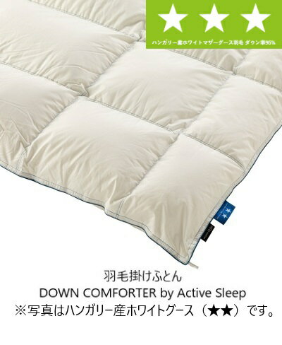 [送料無料] パラマウントベッド羽毛掛けふとん/羽毛布団DOWN COMFORTER by Active Sleepハンガリー産ホワイトマザーグース羽毛ダウン率95％3サイズ対応(セミシングル/シングル/ダブル)送料無料(玄関前配送)北海道・沖縄・離島は除く