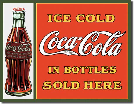 1047Coca-Cola Coke Sold Hereコカコーラ コーク　ボトルアメリカン雑貨　ブリキ看板Tin Sign　ティンサイン3枚以上で送料無料！