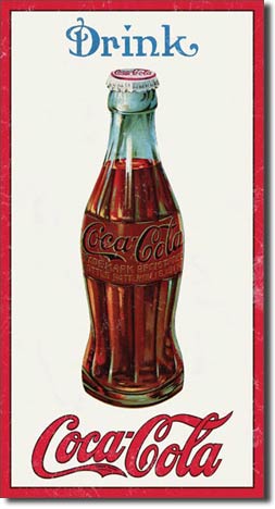 1210Coke 1915 BottleCoca−Cola コカコーラ コーク　ボトルアメリカン雑貨　ブリキ看板Tin Sign　ティンサイン3枚以上で送料無料！