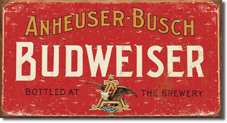 1283Budweiser Beerバドワイザー　ビア　ビールアメリカン雑貨　ブリキ看板Tin Sign　ティンサイン3枚以上で送料無料！