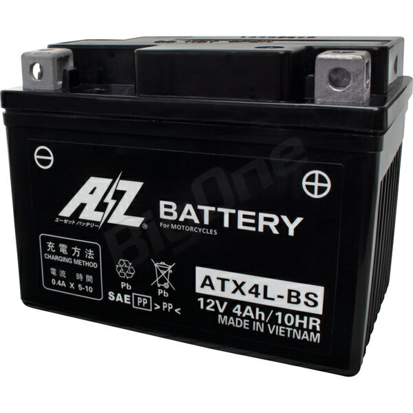 AZ バッテリー ATX4L-BS 12V 液入充電済 バイク 二輪 オートバイ用 互換品番 FTH4L-BS RBTX4L-BS YTX4L-BS DYTX4L-BS