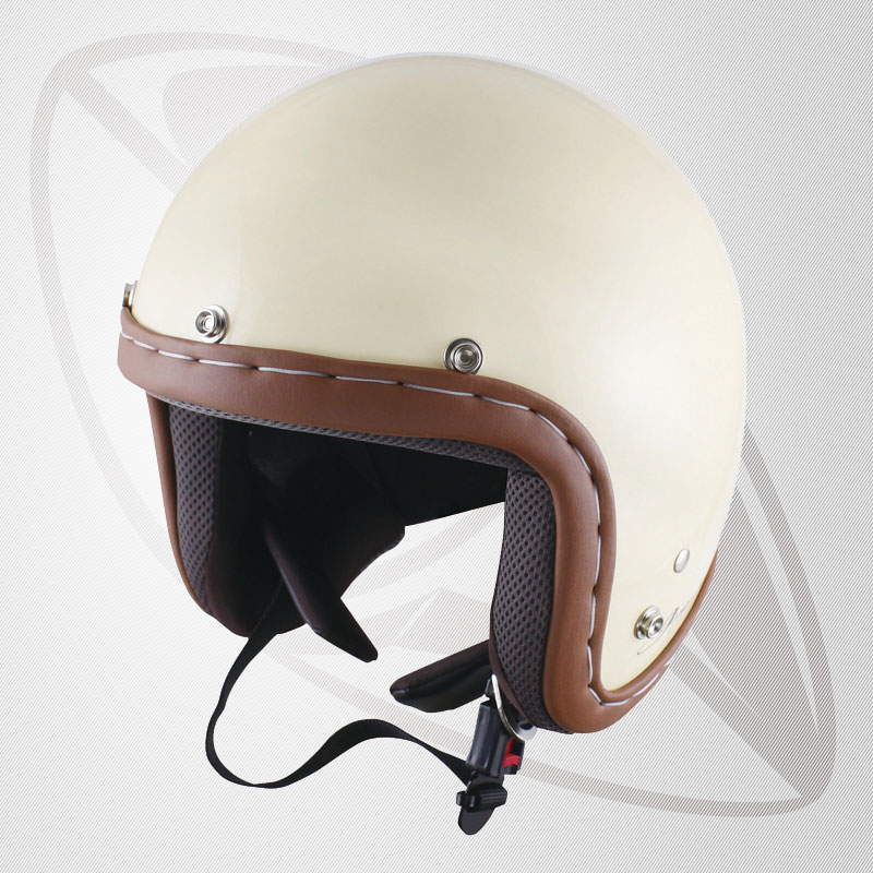 ジェット型ヘルメット ハンドメイドステッチ IV アイボリー