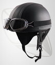 半キャップ ハーフヘルメット LEATHER ブラック(brd-98)(サイズ 58~60cm・SG規格認定・125cc以下対応・ディープサイズ)