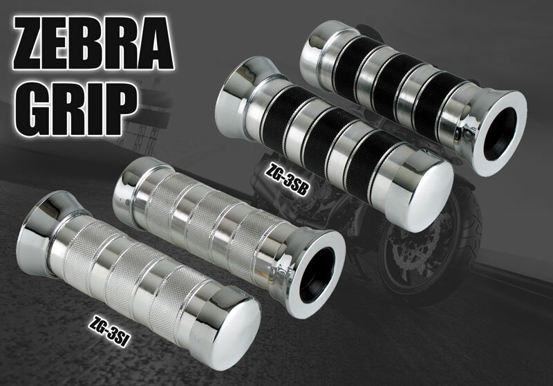 ハンドルグリップ　ZEBRA GRIP メタル仕様&重厚感デザイン 汎用 直径22mm