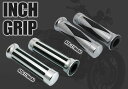 インチグリップ メタル仕様 重厚感デザイン INCH GRIP ロングタイプ 汎用 全長150mm ハーレ 国産アメリカンの1インチハンドル仕様車全般