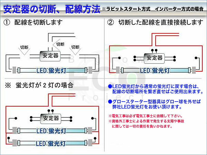 送料無料!eco Project 高性能LED蛍光灯(1200mm/40W型) 18W アルミボディーで放熱性向上! エコ 長寿命50000時間