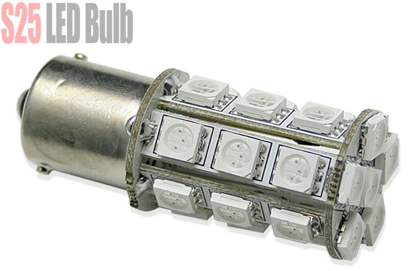 樂天商城 - LED S25 ウェッジ球 シングル球 オレンジ バルブ　24SMD 送料無料