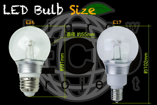 LED電球 発光色（電球色）口金E26 E17 NEO Antique LED Blub シャープ社製の4W LEDを使用。