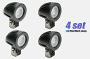 コンパクト LEDランプ (フォグランプ・ドライビングランプ)4個セット 作業灯・補助灯10W高輝度Cree LED使用 スポット・ワイドの2タイプのレンズ有 超コンパクト アルミ合金ボディー 防水IP67 9V~60V 送料無料