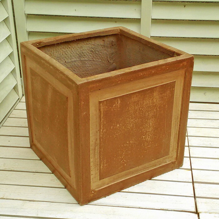 【スプリングセール】在庫限り ファイバークレイ製植木鉢 ステップボックス 27/32/38cm　STF9005 Dブラウン アンティ…
