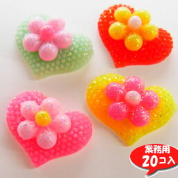 ハートな和菓子【5135】20個入り　〜手芸 アクセサリー パーツ ハンドメイド 手作り 大量 クラフト コサージュ 金具 安全 おすすめ 激安 プラバン 造花 つまみ細工 和風 バッジ 台座 土台 作品 根付 縁起 キーホルダー〜