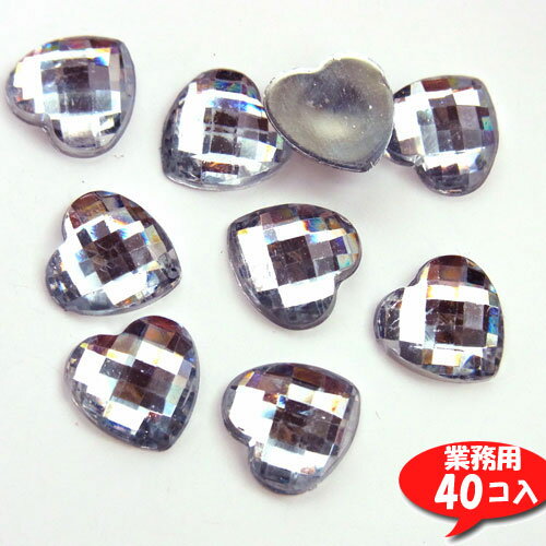 ジュエルストーン　ハートクリア12mm【5159】40個入り　〜手芸 アクセサリー パーツ ハンドメイド 手作り 大量 クラフト コサージュ 金具 安全 おすすめ 激安 プラバン 造花 つまみ細工 和風 バッジ 台座 土台 作品 根付 縁起 キーホルダー〜