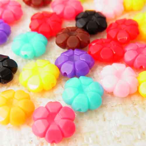 お花のビーズ”カラーアソート”【4441】70個入り　〜手芸 アクセサリー パーツ ハンドメイド 手作り 大量 クラフト コ…