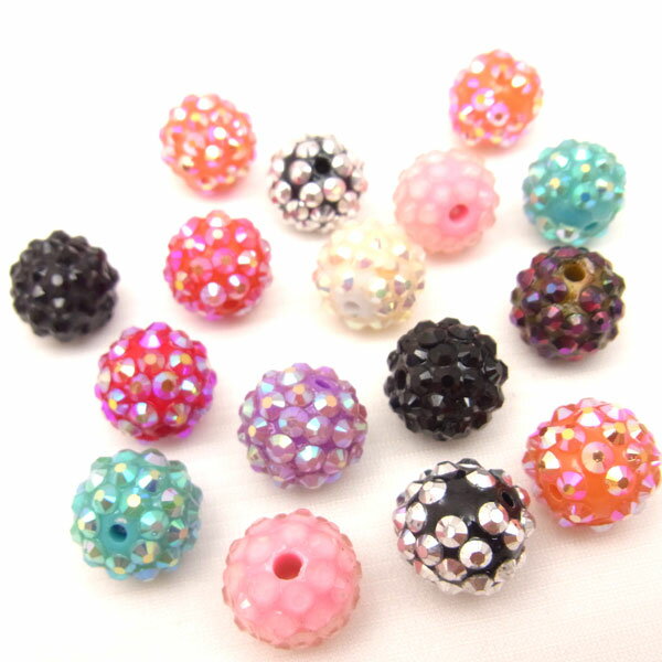 キラキラビーズ カラーアソート【4294】15個入り〜手芸 アクセサリー パーツ ハンドメイド 手作り 大量 クラフト コ…