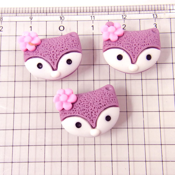 きつね花飾り マゼンダ【4252】10個入り〜デコパーツ アクセサリー パーツ 激安 手芸 ハンドメイド リボン グッズ制作 小物 雑貨 副資材の商品画像 3