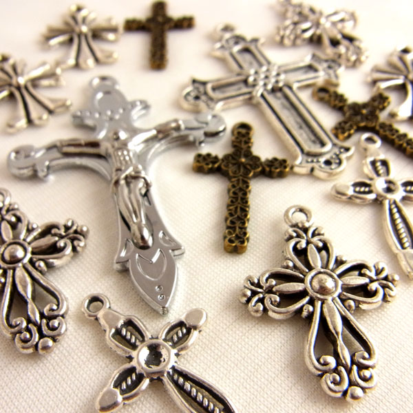 メタルパーツ アソートパック クロス各種12個入り【4559】〜手芸 アクセサリー パーツ ハンドメイド 手作り 大量 ク…