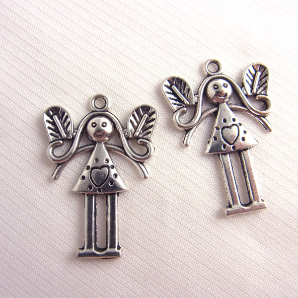 メタルパーツ ハートフェアリー18個入り アンティークシルバー【4526】　〜手芸 アクセサリー パーツ ハンドメイド …