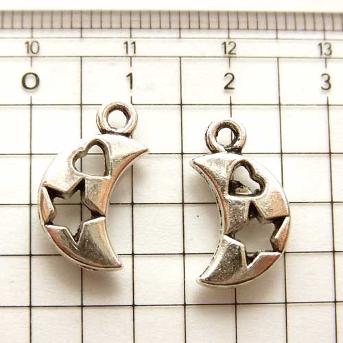 アンティークメタルパーツ 【0470】リトルクレセント◇3個◇シルバー　[98円パック]