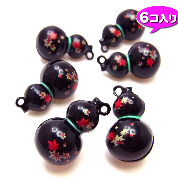 Rakuten - 縁起良瓢箪鈴 8個入り【SZ15】〜手芸 アクセサリー パーツ ハンドメイド 手作り 大量 クラフト コサージュ 金具 安全 おすすめ 激安 プラバン 造花 つまみ細工 和風 バッジ 台座 土台 作品 根付 縁起 キーホルダー〜