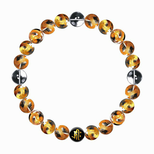 定形外郵便送料無料 数珠 ブレスレット オラオラ系 数珠ブレスレット ヤクザ ヤンキー 標準8mm 金龍水晶 水晶 オニキス 梵字 楽ギフ_包装 紳士 Men's メンズ ファッション アクセサリー ちょいワル 悪羅悪羅系