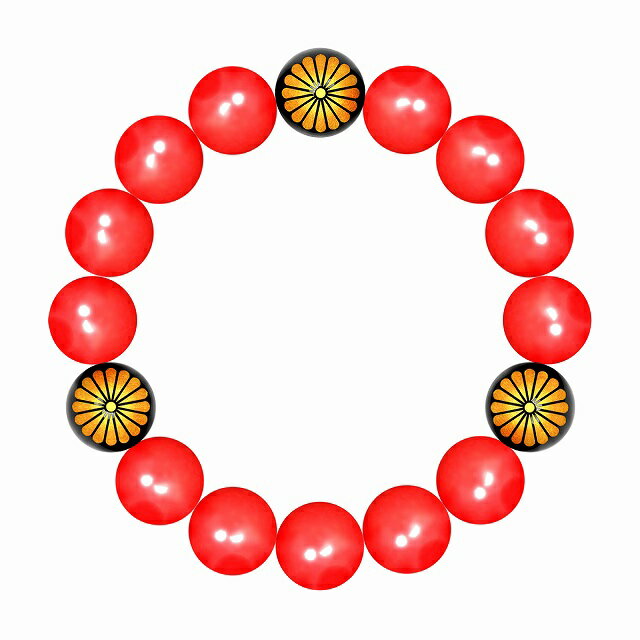 数珠 ブレスレット オラオラ系 数珠ブレスレット ヤクザ ヤンキー 太め14mm 菊A カーネリアン 彫刻 楽ギフ_包装 紳士 Men's メンズ ファッション アクセサリー ちょいワル 悪羅悪羅系