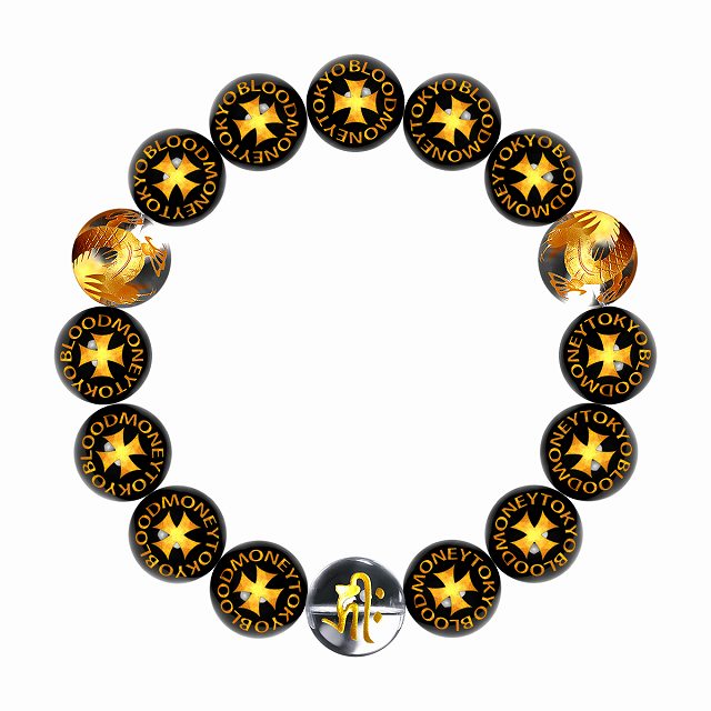 定形外郵便送料無料 数珠 ブレスレット オラオラ系 数珠ブレスレット ヤクザ ヤンキー 太め14mm クロス 金龍水晶 彫刻 楽ギフ_包装 紳士 Men's メンズ ファッション アクセサリー ちょいワル 悪羅悪羅系