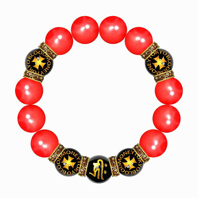 数珠 ブレスレット オラオラ系 数珠ブレスレット ヤクザ ヤンキー 太め14mm ロンデル×クロス カーネリアン 梵字オニキス 彫刻 楽ギフ_包装 紳士 Men's メンズ ファッション アクセサリー ちょいワル 悪羅悪羅系