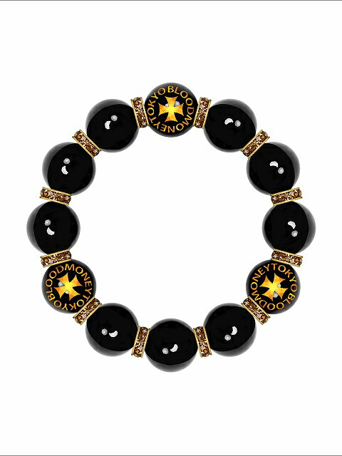 数珠 ブレスレット オラオラ系 数珠ブレスレット ヤクザ ヤンキー 超極太18mm ロンデル×クロス オニキス 彫刻 楽ギフ_包装 紳士 Men's メンズ ファッション アクセサリー ちょいワル 悪羅悪羅系